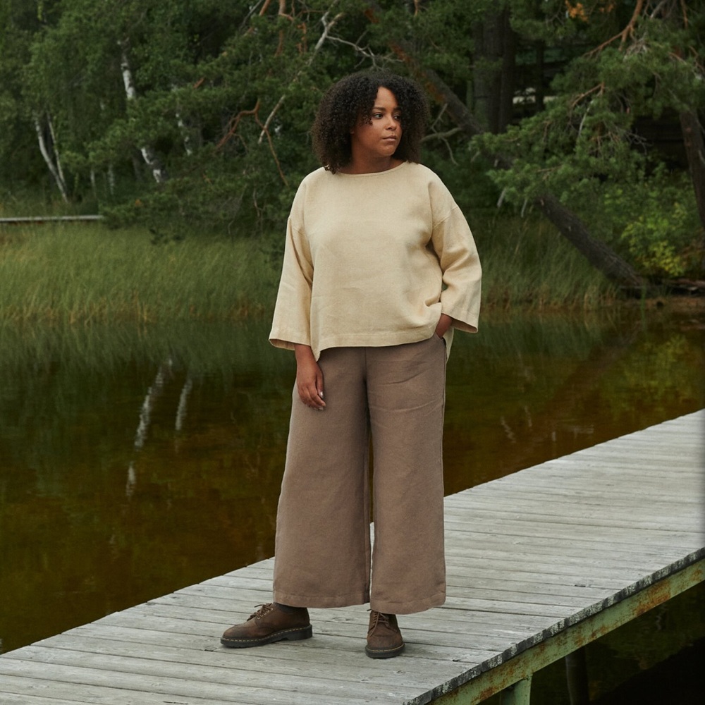 Linenfox Ocean Heavy Linen Trousers Cacao
